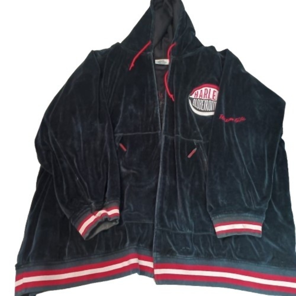 Vintage Y2K Platinum FUBU 5X Velour Harlem Globetrotters Zip Hoodie rare